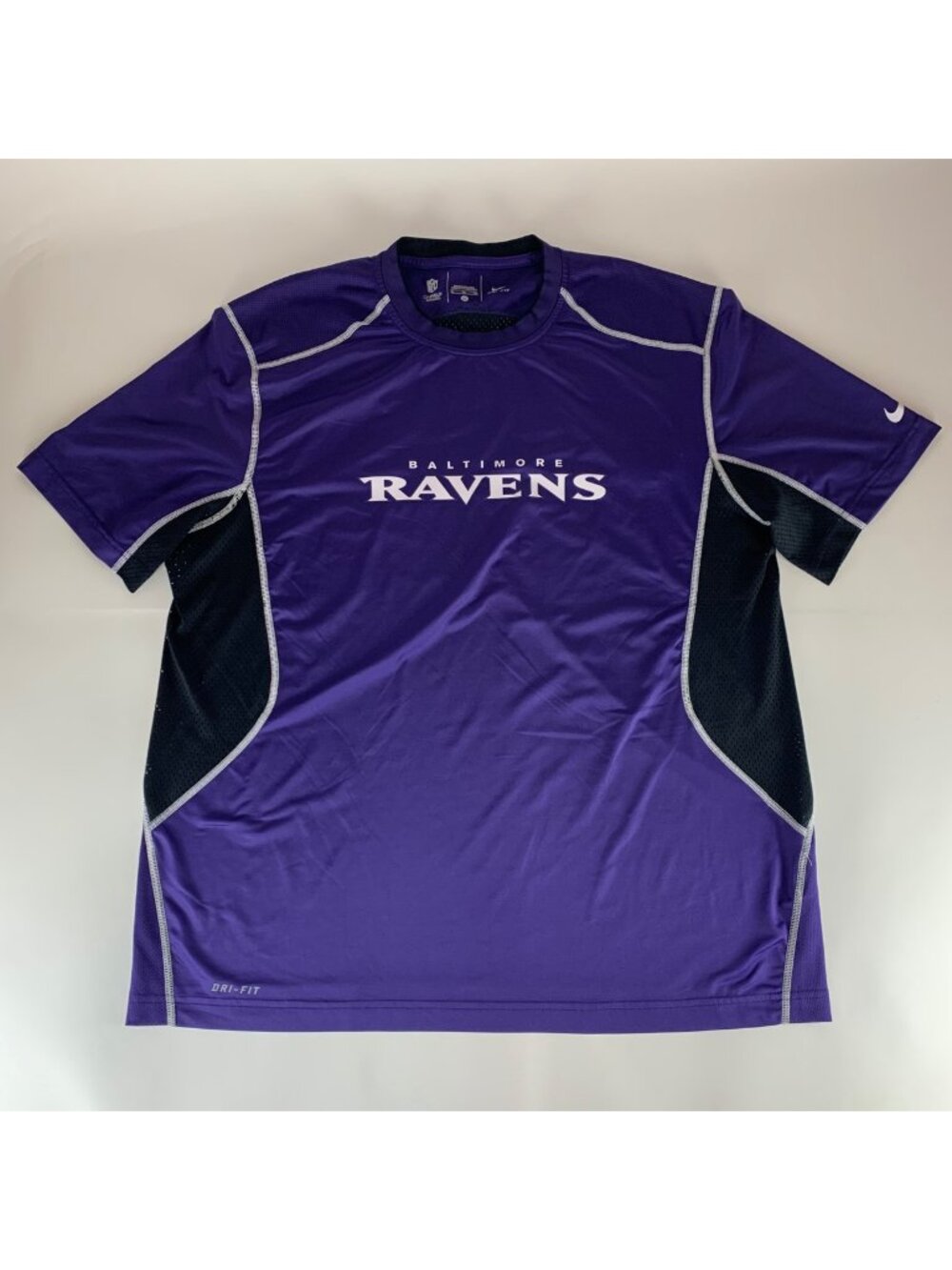 Baltimore Ravens NFL Purple Nike Dri Fit On Field Short Sleeve Athletic Shirt Me